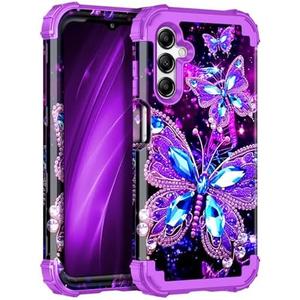 Miqala for Galaxy A15 5G Case,Glow in The Dark Three Layer Heavy Duty Shockproof Full Protection Hard Plastic Bumper+Soft Silicone Protective Case for Samsung Galaxy A15 5G 6.5 inch,Dark