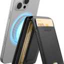 SURITCH for MagSafe Wallet with Stand, NFC-Supported Card Holder with RFID Blocking, Tri-fold Magnetic Wallet with Adjustable Stand Selfie Stick for iPhone 17/16/15/14/13/12 Series, Black