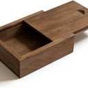 3.19" x 2.64" x 1.02" Inch Small Wood Gift Box with Sliding Lid, Sliding Top Tiny Wooden Keepsake Box USB Box for Wedding Gift, Elegant Present | Handcrafted Wood Box for Rings, Earrings