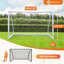 ORIENGEAR Soccer Goal, 12x6/10x6.5/8x6/6x4 Full Size Soccer Goals for Backyard, Soccer Net with Training Discs, Portable Soccer Goal for Kids and Adults with 1 Carry Bag, Porterias De Futbol