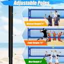 Volleyball Net for Backyard, No Sagging Professional Heavy Duty Outdoor Portable Net Set with Poles, Adjustable Height, Includes Volleyball & Carry Bag, Ideal for Beach and Grass