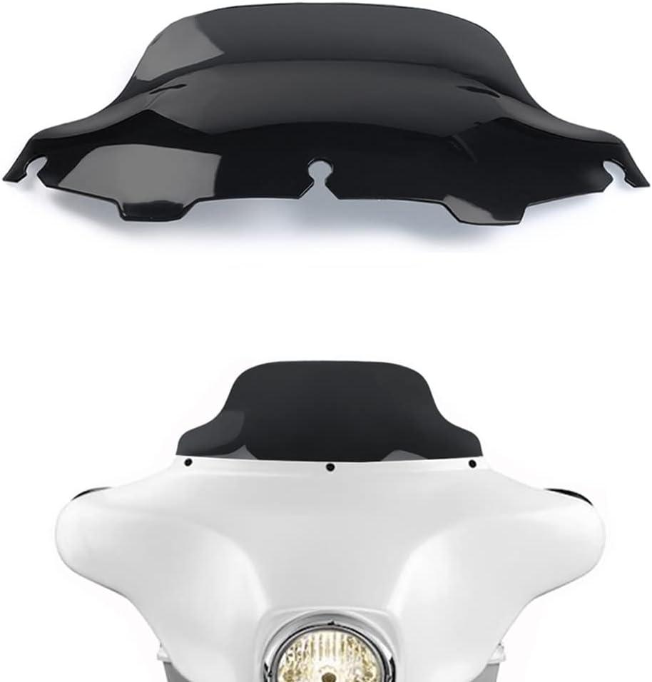 Black 8" Wave Windshield Windscreen Compatible for 1996-2013 Harley Davidson Street Glide Electra Glide Ultra Classic Touring FLHT FLHTC FLHX Tri Glide 96-13