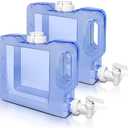 2 Pack Fridge Water 0.8 Gallon Dispensers Bottle with Leak-proof Spigot and Convenient Handle Reusable Plastic Juice Beverage Dispenser Water Jug for Party Refrigerator Drink Iced Tea Juice Storage