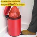 Geiserailie 1 Set 1.32 Gallon,Stainless Steel Biohazard Trash Can with Foot-Operated Self-Closing Lid, with Biohazard Labels and Bags for Lab Medical Hospitals Industrial Infectious Waste Disposal