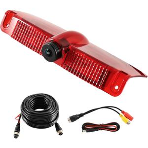 Third Brake Light Rear View Reverse Backup Camera Compatible with Chevy Express 2003-2019, 3rd Brake Light Position Mounted Reversing Lights with Backup Camera