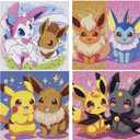 YSUNETER Diamond Painting Kits for Kids Beginner - 4 Pack DIY 5D Full Drill Diamond Art Kits for Children, Cute Round Crystal Rhinestone Gem Art Crafts Home Wall Art Decor 5.9 x 5.9 Inches