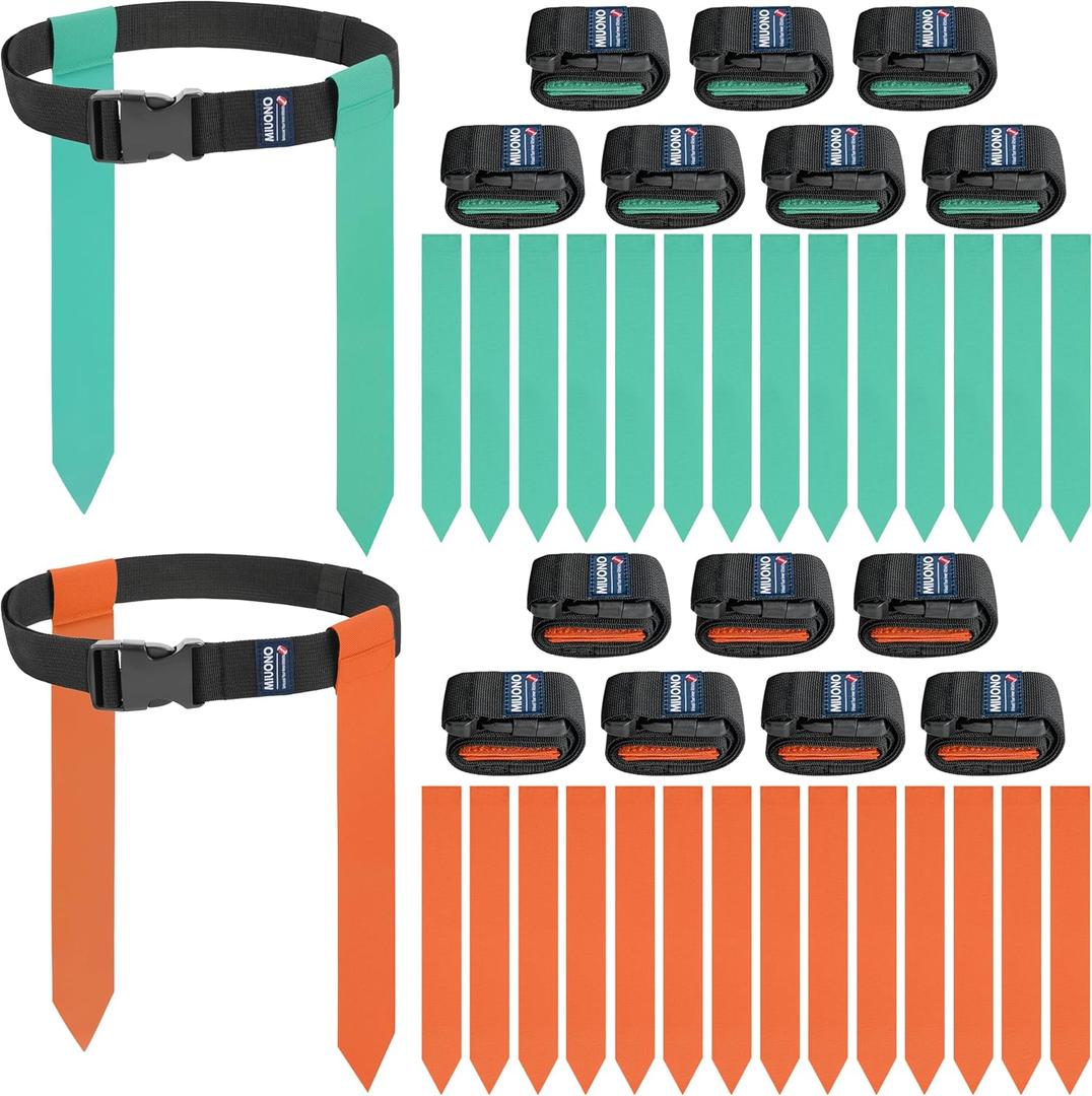 Flag Football Belts, Flags for Flag Football Set 14 Player, Flag Football for Kids Adults and Youth Training Equipment (Teal and Orange)