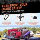 Truck Bed Cargo Net  4 x 6 Foot, Heavy-Duty Elastic Mesh with 12 Black Clips and Storage Bag for Pickup for Cargo Netting, Securing Loads in Trailers, SUVs & Roof Racks