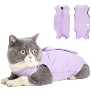 Cat Recovery Suit for Abdominal Wounds or Skin Diseases, Cat Onesie for Cats After Surgery Female Kitten Recovery Suit, Breathable E-Collar Alternative for Cats After Spay Anti Licking Wounds