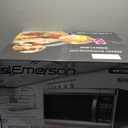 Emerson MW1338SB Countertop Microwave Oven, 6 Pre-Programmed Settings, Removable Glass Turntable, Child Safety Lock, 1.3 Cu ft, 1000W, Stainless Steel