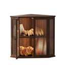 Aycarzcy Corner bread box Bread Box for Kitchen Countertop - Corner Bread Storage Box 16.5" H, Premium Wood with Glass Door, Perfect for Homemade Bread, Baguettes & Pastries