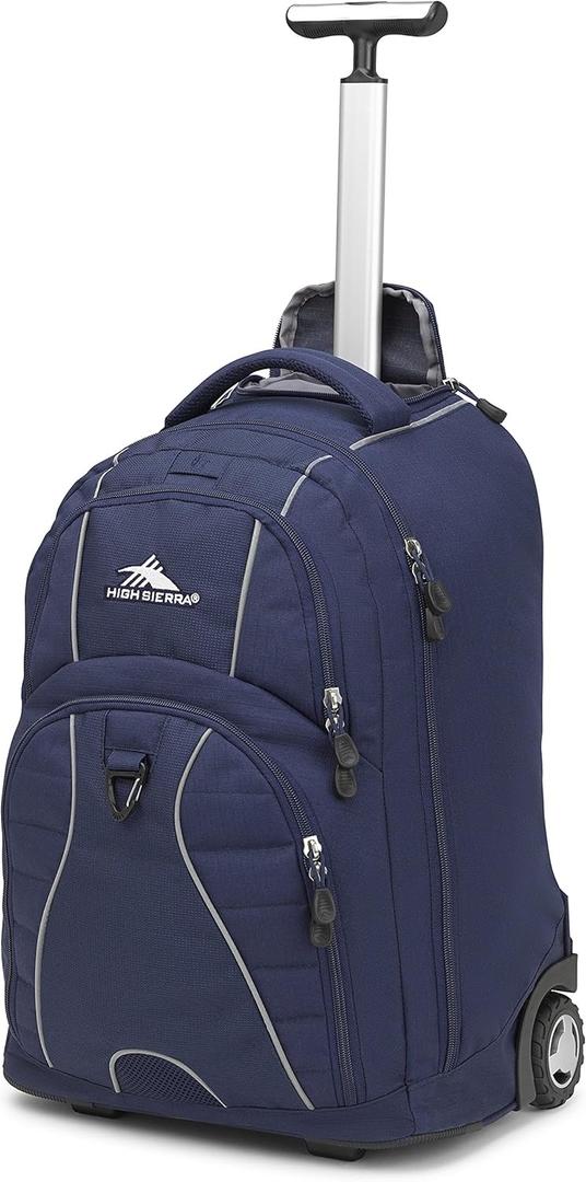 High Sierra Freewheel Wheeled Laptop Backpack, True Navy, 20.5 x 13.5 x 8-Inch (One Size, True Navy)