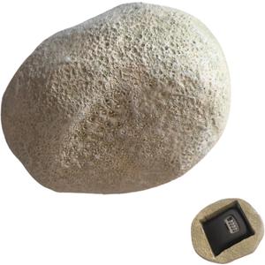 XXL Hide Keys Fake Rock Lock Box, Hide a Key Stone Look-Like Outdoor with 4-Digits Combination Lockbox, Spare Key Storage Box with Foam Protection for Home B&B, Rental, Office (Slate)