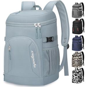 Capolo Cooler Backpack for Men Women Insulated Backpack Cooler Leak Proof | 26L Large Capacity,Bottle Opener,Thermal Bag, Soft Cooler Bag, Lunch Backpack, for Travel, Picnic, Hiking (Black 30Cans)
