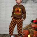 MIGU Thanksgiving Baby Boy Outfit Toddler Thanksgiving Outfit Boy Turkeys Print Long Sleeve Hoodie+Pant 2 Piece Outfit 18-24 Months