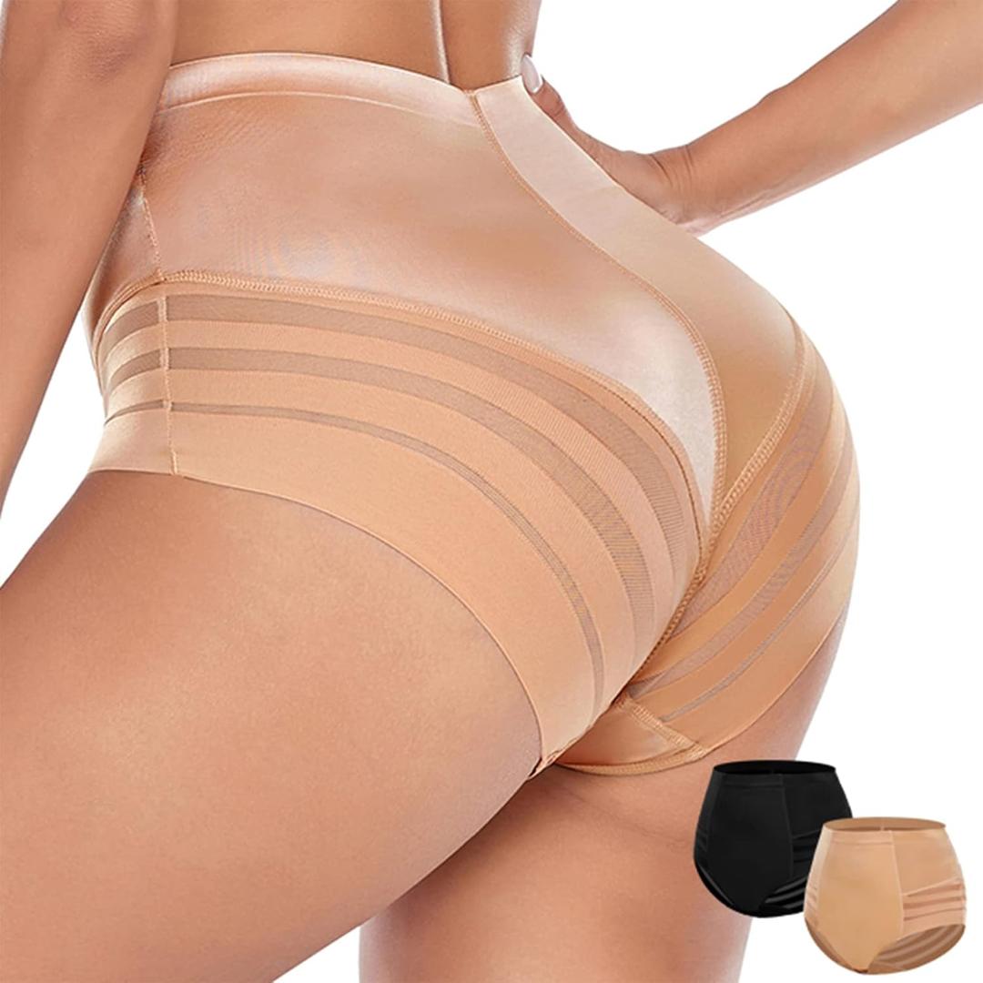 WOWENY Womens Underwear Tummy Control Underwear for Women High Waisted Shapewear Mesh Seamless Butt Lifter Panties (XL)