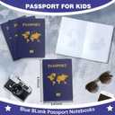 100 Pcs Kids Passport Book – Blank Fake Passport Notebooks for Pretend Travel, Party Supplies, School Projects, Travel-Themed Events