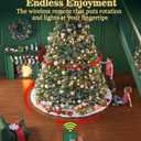 Patent Pending Musical Rotating Christmas Tree Stand, UL Certified Up to 9ft 120 lb Artificial Christmas Tree with Speaker, Spinning Stand with Remote, Fit for 1.25-2" in Tree Poles - 800W