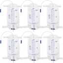 Foley Catheter Leg Bags for Men with 6 Pack, Catheter Bags 1000ml for Men, Urine Bags for Splash-Resistant Drain Design