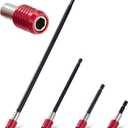 Magnetic Drill Bit Extension Set 4 Pcs (2/4/6/12), 1/4 Hex CR-V Steel Quick Release Bit Holder for Impact Driver, Screwdriver Bit Nut Drill Socket