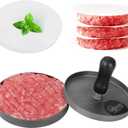 Burger Press Patty Maker, Non-Stick Aluminum Hamburger Mold with 100 Patty Papers for Kitchen Grill BBQ Camping