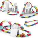 Replacement Track Set Builder Pieces, Compatible with Car/Train Tracks, 32-Piece Straight Track Set