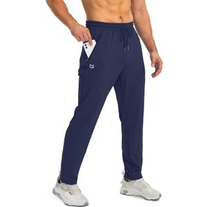 G Gradual Men's Sweatpants with Zipper Pockets Tapered Joggers for Men Athletic Pants for Workout, Jogging, Running (Navy)