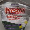 Amazon Brand - Presto! Triple Action Dishwasher Pacs, Lemon Scent, 90 Count