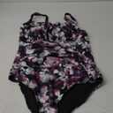 Aqua Eve One Piece Bathing Suit for Women Tummy Control Swimsuit Slimming Vintage Swimwear (XX-Large, Purple Floral)