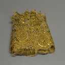 GORGECRAFT 3 Yards 9 Inches Width Sequin Flower Embroidery Lace Ribbon Metaillic Venice Edging Trimming Applique Sewing Lace Trim Floral Lace Crown Edge for Fabric Embroidered Wedding Bridal(Golden)