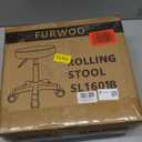 FURWOO Round Rolling Stool Height Adjustable Stool with Wheels for Spa Salon Massage Black