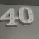 Pooqla 40th Birthday Decorations for Her Him, Light Up Number 40 for Party Table Decorations, 40th Birthday Gift for Women Men, Backdrop Wall Decor for 40th Wedding Anniversary Decoration (White)