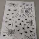 4 Sheets Halloween Window Clings, Black Bats Spiders Web Window Stickers Spooky Halloween Decorations Wall and Floor Decals for School Home Indoor Party Decor Supplies