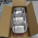 2Pack Reusable Stainless Steel Snack Containers with Leakproof Lids 3 Compartment, Stackable Metal Food Storage Lunch Boxes for Adults, Meal Prep, Travel, Office (Orange)