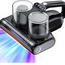 Mattress Vacuum Bed Vacuum Cleaner 16Kpa Suction 253.7nm UV-C Light, 140°F Heated Air, 30000 RPM Brush roll, Ultrasonic, HEPA Filter, Handheld Vacuums for Carpet/Sofa, 500W Corded, (Pitch-Black)