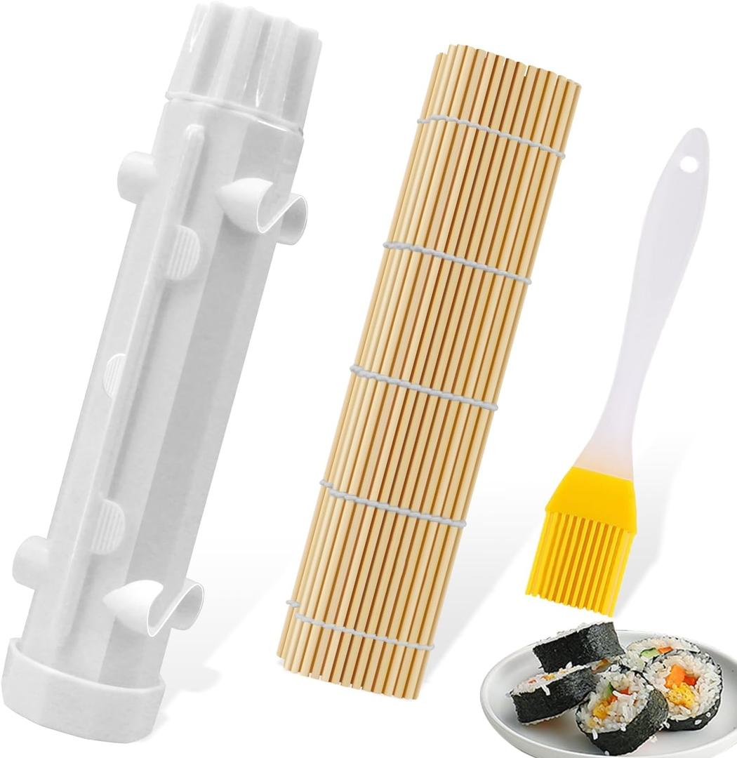 Sushi Making Kit,Sushi Roller,Sushi Maker,Sushi Kit,Perfect for Crafting Sushi Roller with Rice,Vegetables,and Meat,Ideal Diy Sushi Tool Set for Beginners and Enthusiasts(White)