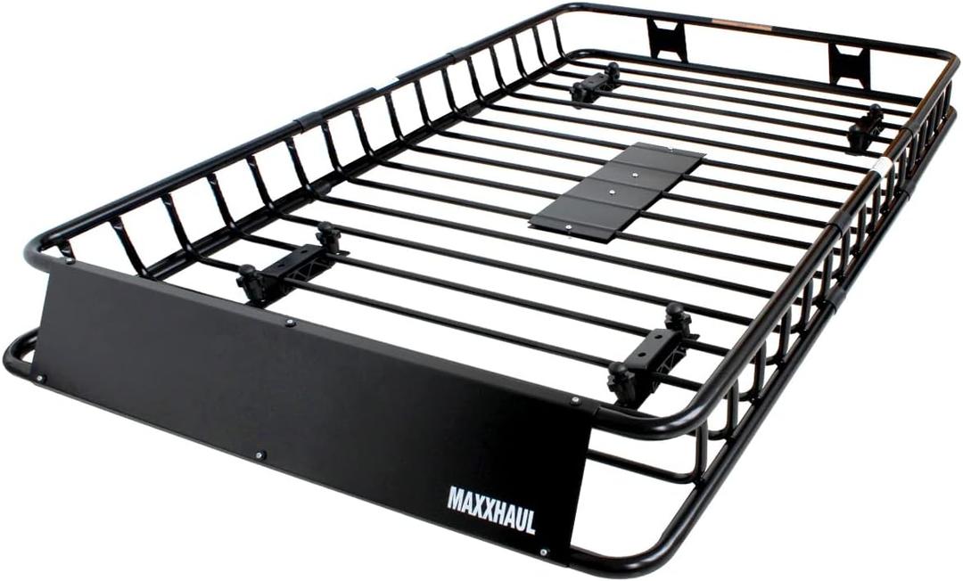 MAXXHAUL 50506 64" x 39" x 6" Heavy-Duty Universal Steel Roof Rack , Black (64" x 39" x 6" Roof Rack)