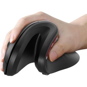 seenda Ergonomic Vertical Mouse with Jiggler - Bluetooth + 2.4G USB Multi Device, Wireless Ergo Mice, Jiggler Mouse Mover for Laptop/PC/Notebook, Computer Mice for Windows, Mac OS (Black)