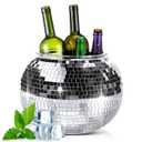 Hoolerry 11L Large Disco Ball Ice Bucket for New Years Eve Disco Party Champagne Bucket Mirror Ball Beer Bowl Retro New Year 70s 80s 90s Theme Party Accessories for Wine Beer Cooler Bachelorette Gift