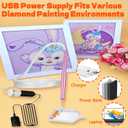 Electric Vacuum Diamond Art Painting Pen with Adjustable Suction, Diamond Art Kits for Adults, Epainter Diamond Painting Pen Without Wax, Diamond Art Accessories Tool with Storage Trays(Pink)