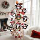 Christmas Penguin Tree Topper 9Pcs Ornament Tree Decorations for Xmas Tree Top Decoration Indoor Outdoor Home Decor Holiday Party