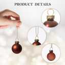 WDS WONDROUS Brown Christmas Ball Ornaments Glass Set of 24  1.18 Xmas Ornament Balls, Small Christmas Tree Hanging Decorations for Wedding Party Autumn Winter Holiday Decor (3 Effect Brown Colors)