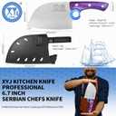 XYJ Authentic Since 1986,Heavy Duty Large Meat Cleaver,Serbian Chef Butcher Knife with Case,Chefs Vegetable Kitchen Knife,Full Tang for Outdoor Camping,Wood Handle with Sheath