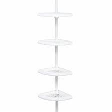 Zenna Home Plastic Corner Pole Shelves White
