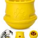 Dog Enrichment Toys, Interactive Puzzle Toys for Dogs - Nature Rubber & Durable Dog Toys, Dog Toys to Keep Them Busy, Slow Feeder - Frozen Dog Treat Toy, Dishwasher Safe, Lemon, M
