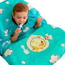 grabease Allover Waterproof Bib for Self-Feeding Infants and Toddlers, Machine Washable, Ages 6-24 Months (Teal)