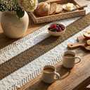 Artoid Mode Light Coffee Farmhouse Rustic Table Runner, Seasonal Holiday Hollow Kitchen Dining Table Decoration for Home Party Decor 12x120 Inch