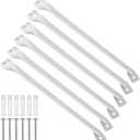 6 Pack Wire Shelf Brackets, Support Brackets for 12 Inch Shelving with Anchors and Screws, Closet Shelving Accessories for Wall Installation White