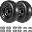 11x4.00-5" Lawn Mower Tire on Wheel Flat Free 2 PCS, 3/4" or 5/8" Bearing, Solid Mower Wheel for Residential and Commercial 3.4"-5" Centered Hub, Zero Turn Mower Front Tires