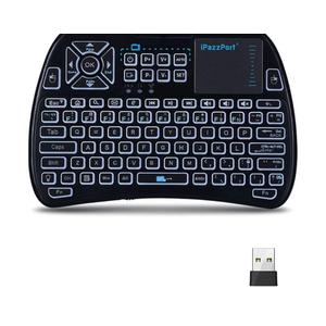 iPazzPort Bluetooth Mini Keyboard (IR Learning) Touchpad Mouse, Backlit 2.4GHz Wireless Keypad Remote Controller for Tablets, Smart TV,Fire Stick, Android TV Box KP-61SM (Bluetooth and 2.4G)